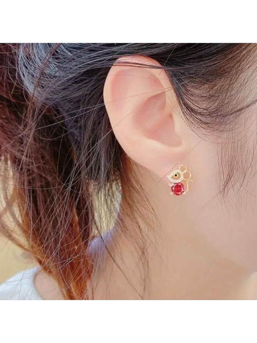 ❤️&🌹Earrings-- Sweet Little Mice for You & your Valentine - Picture 4 of 4